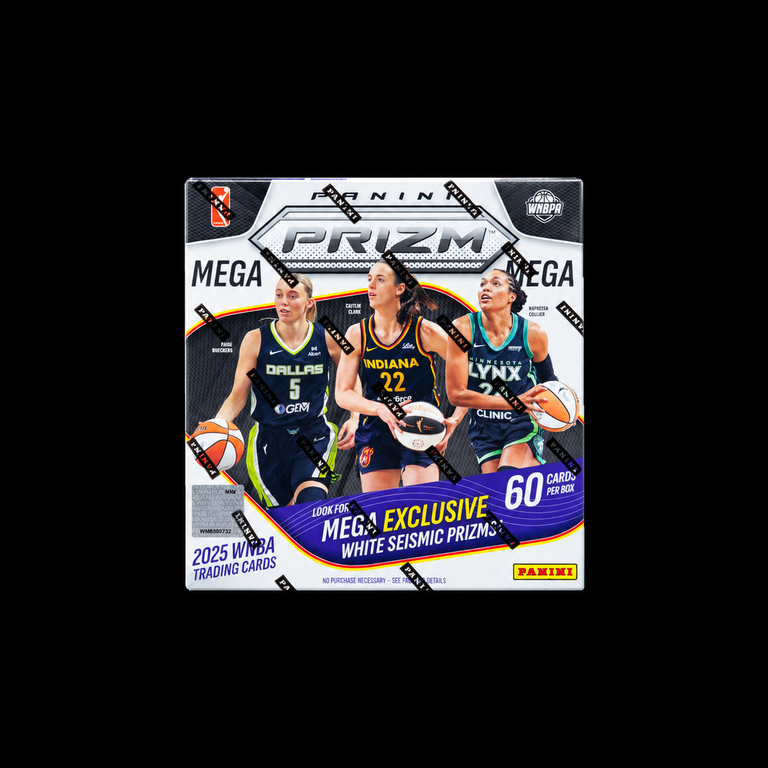 2025 Panini Prizm WNBA Mega Box, reduced size centered on black background
