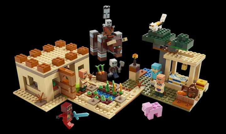 LEGO minecraft The Illager raid set up