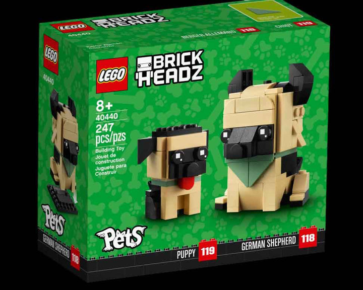 LEGO Brickheadz pets German Shepherd dog and puppy lego box