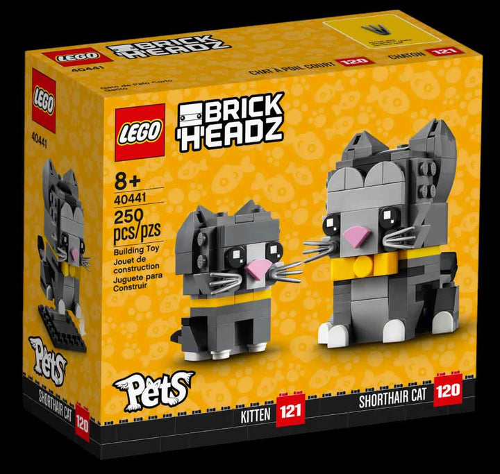 LEGO brickheadz Pets Shorthair cat and kitten lego box