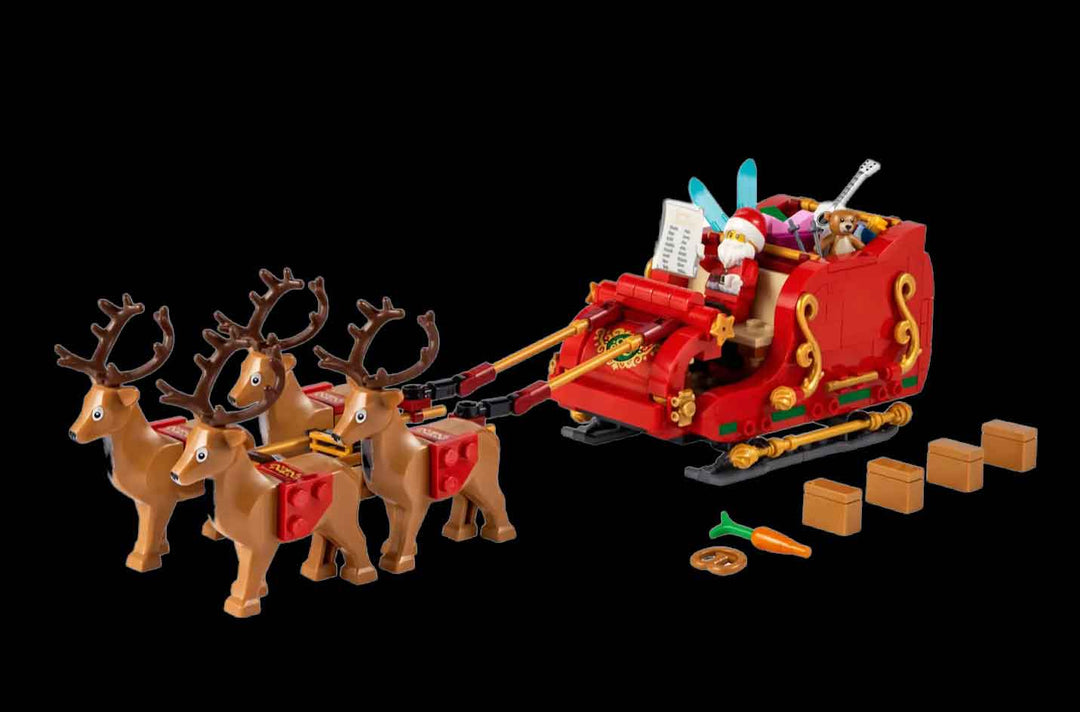 LEGO Santa's sleigh, santa clause, reindeer, 