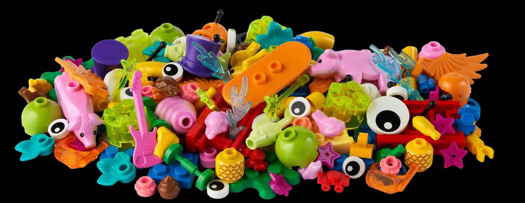 LEGO Fun and funky VIP add on pack lego pieces, colorful, fruit, eyes