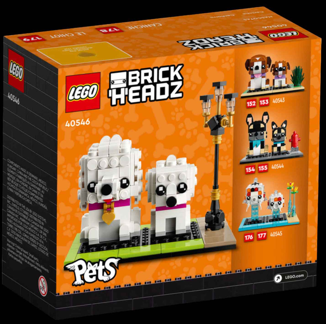 LEGO Brickheadz pets poodle and puppy box back side