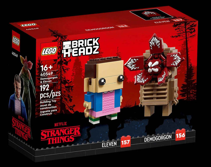 LEGO Brickheadz Netlfix stranger things box back side, Eleven and demogorgon