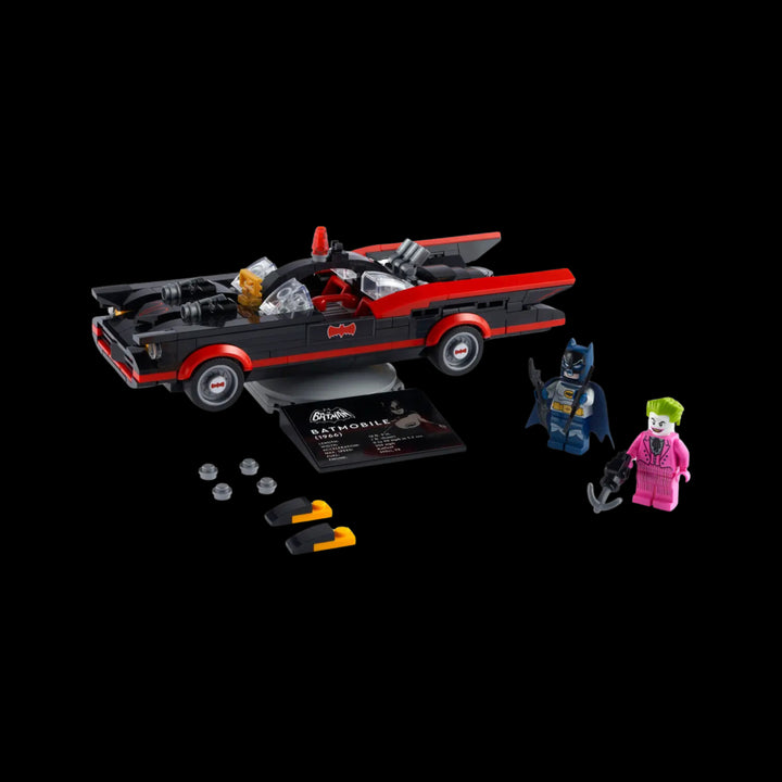 All elements of Batman classic TV series Batmobile 76188