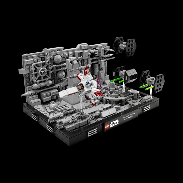 Fully assembel Death star trench run diorama 75329  with all elements