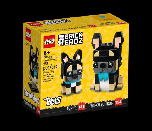 Lego box of French bulldog brickheadz