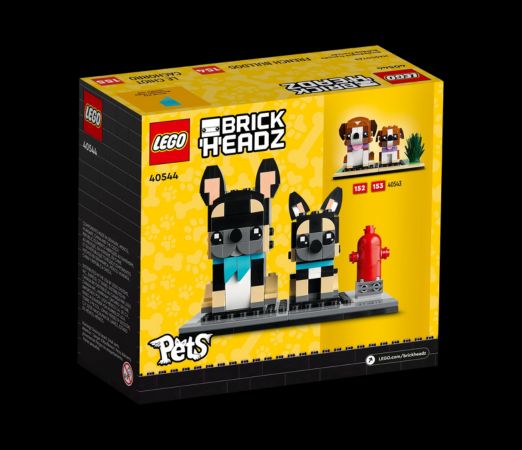 Lego box of French bulldog brickheadz