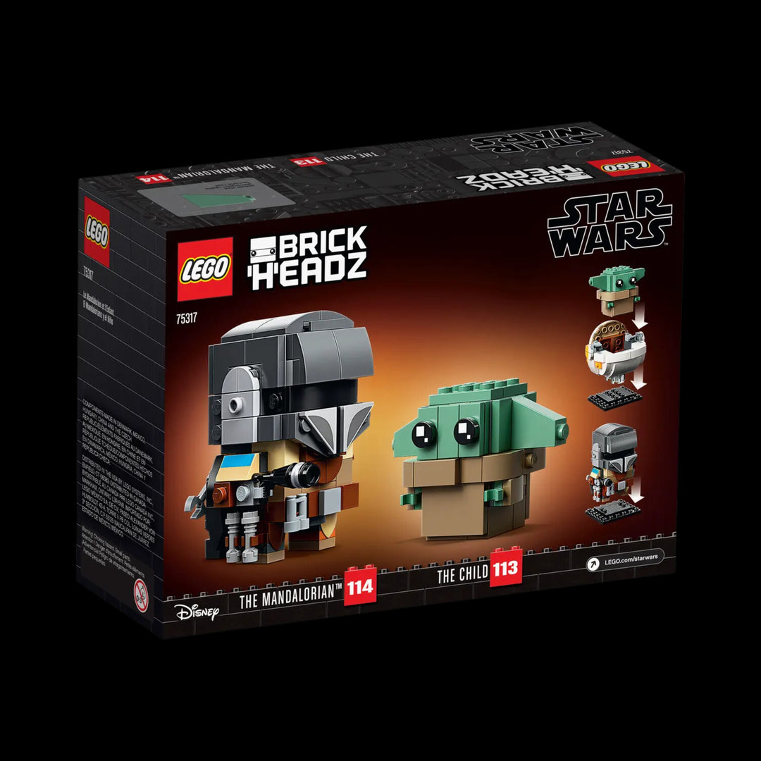 lego box of Mando and the child brickheadz 75317