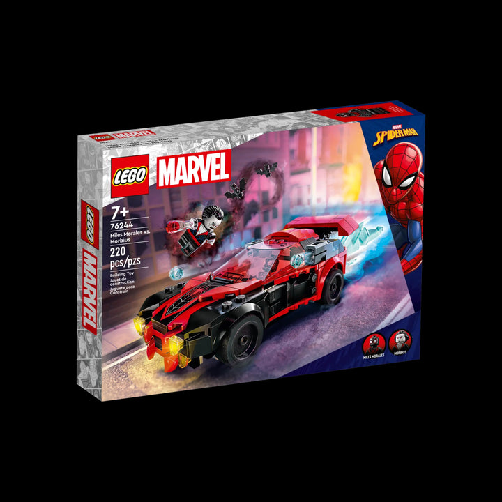 Lego box of Miles Morales vs. Morbius 76244