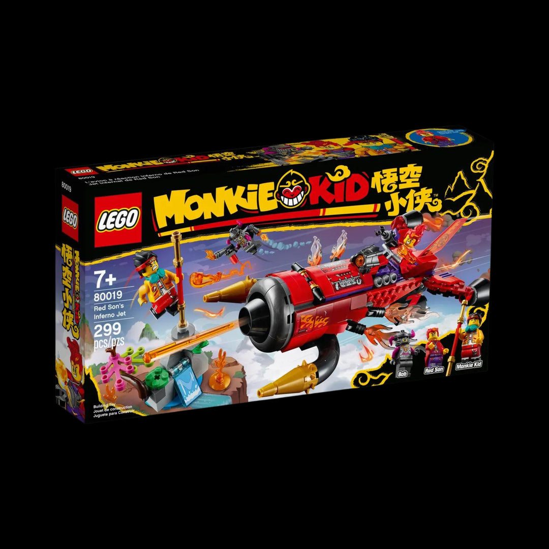 lego box of Monkie kid Red son's inferno jet 80019