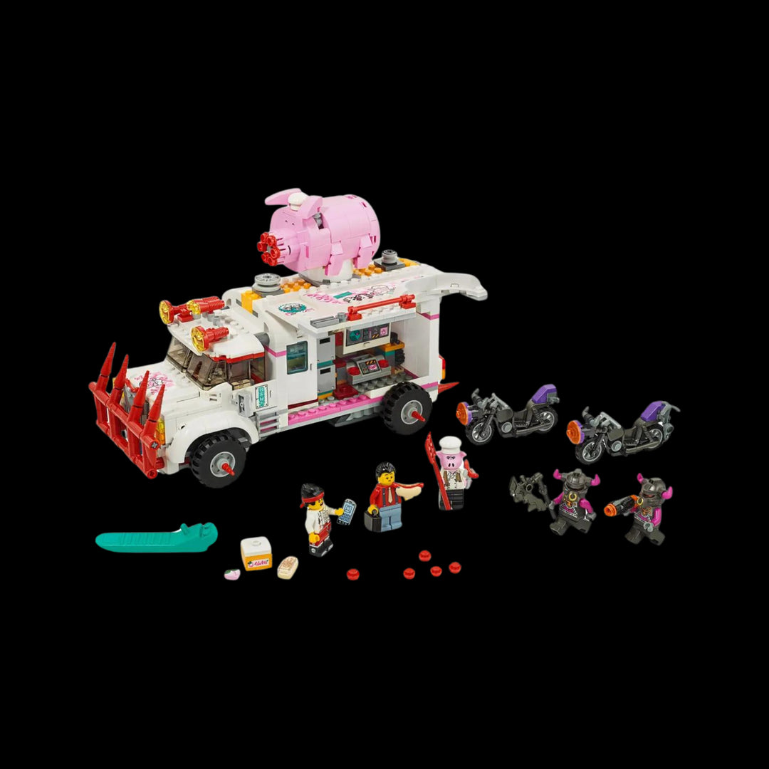 Fully assembel Monkey Kid™ Piggy's food truck 80009 wiyth all elements