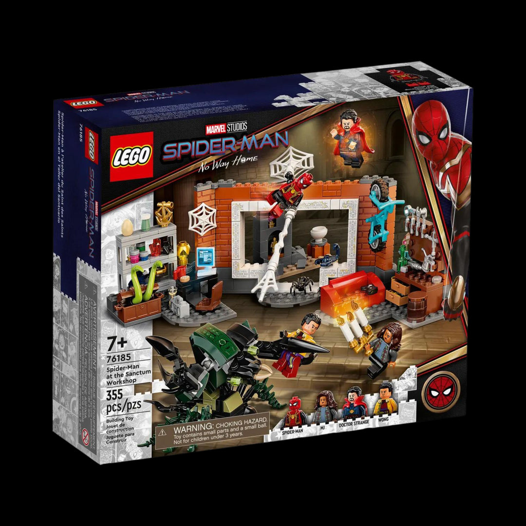 lego box of Spiderman at the sanctum workshop 76185