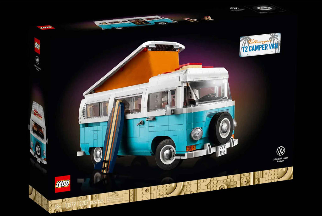 Lego box of LEGO Blue VW Volkswagen pop-up campervan