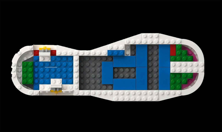 bottom of LEGO adidas orginals superstar shoe 