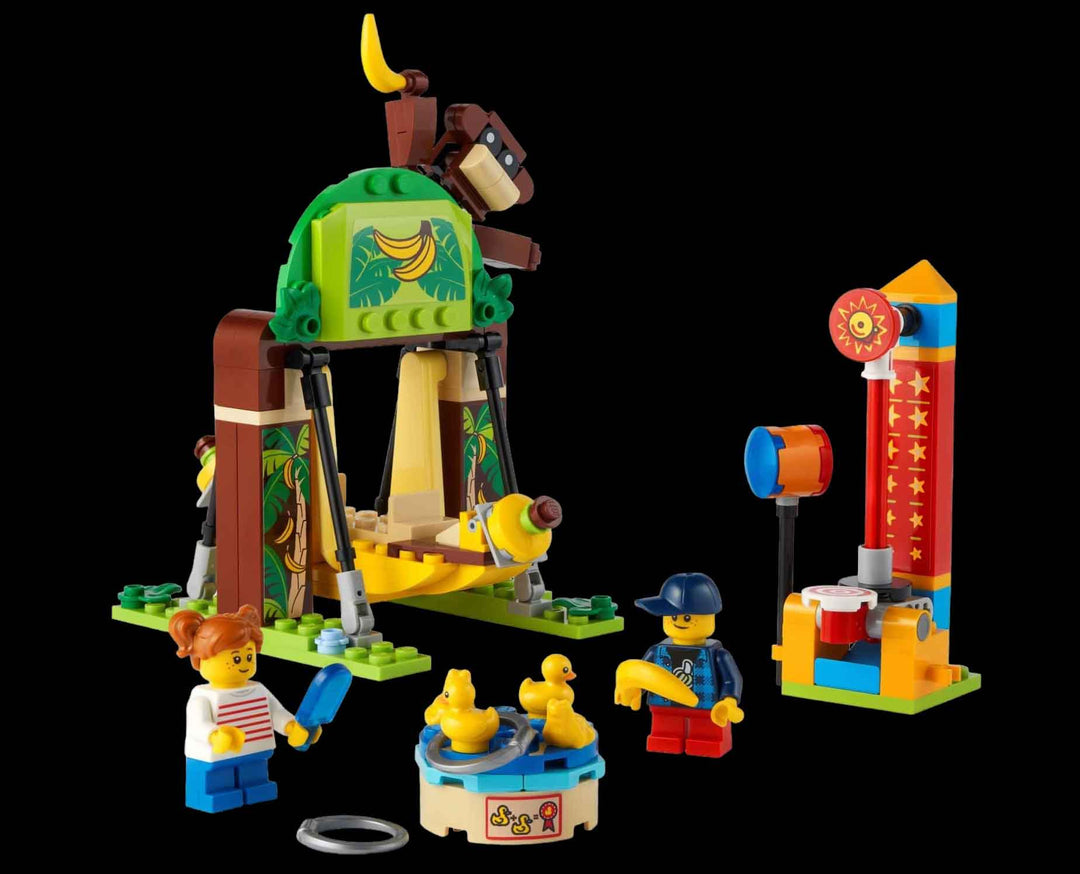 LEGO Children's amusement park set,, Monkey, swing, lego city,yellow  ducks, banana