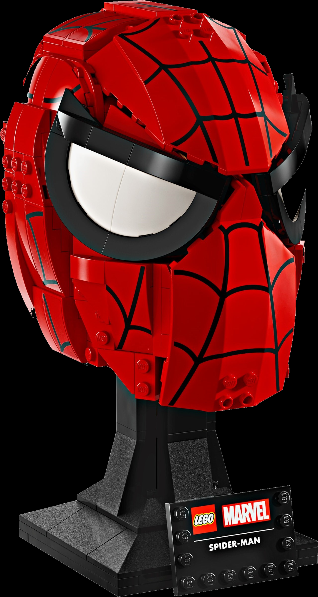 LEGO Marvel 76285 Spider-Man’s Mask built set on full black background