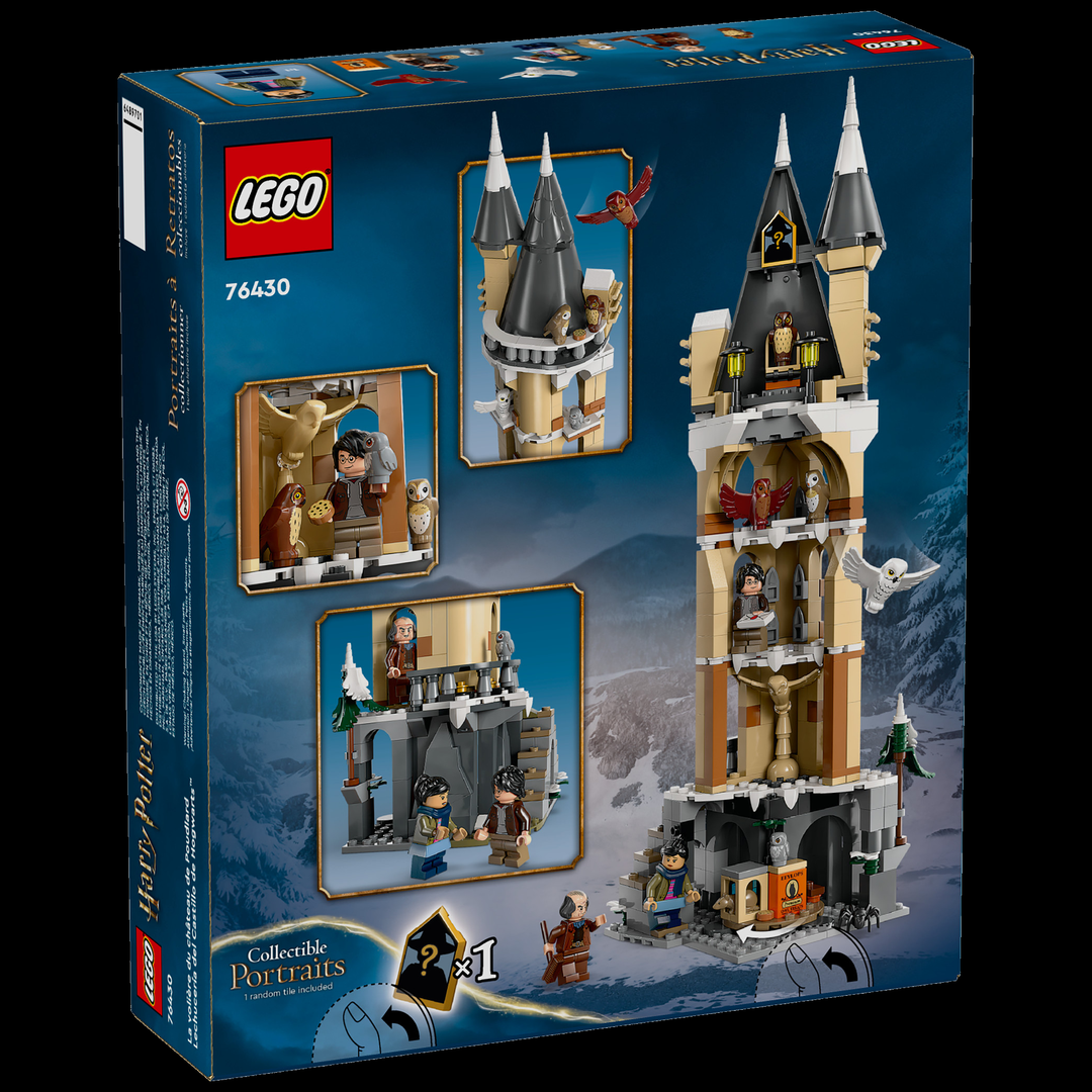 LEGO Harry Potter Hogwarts Castle Owlery 76430 — back of box on black background