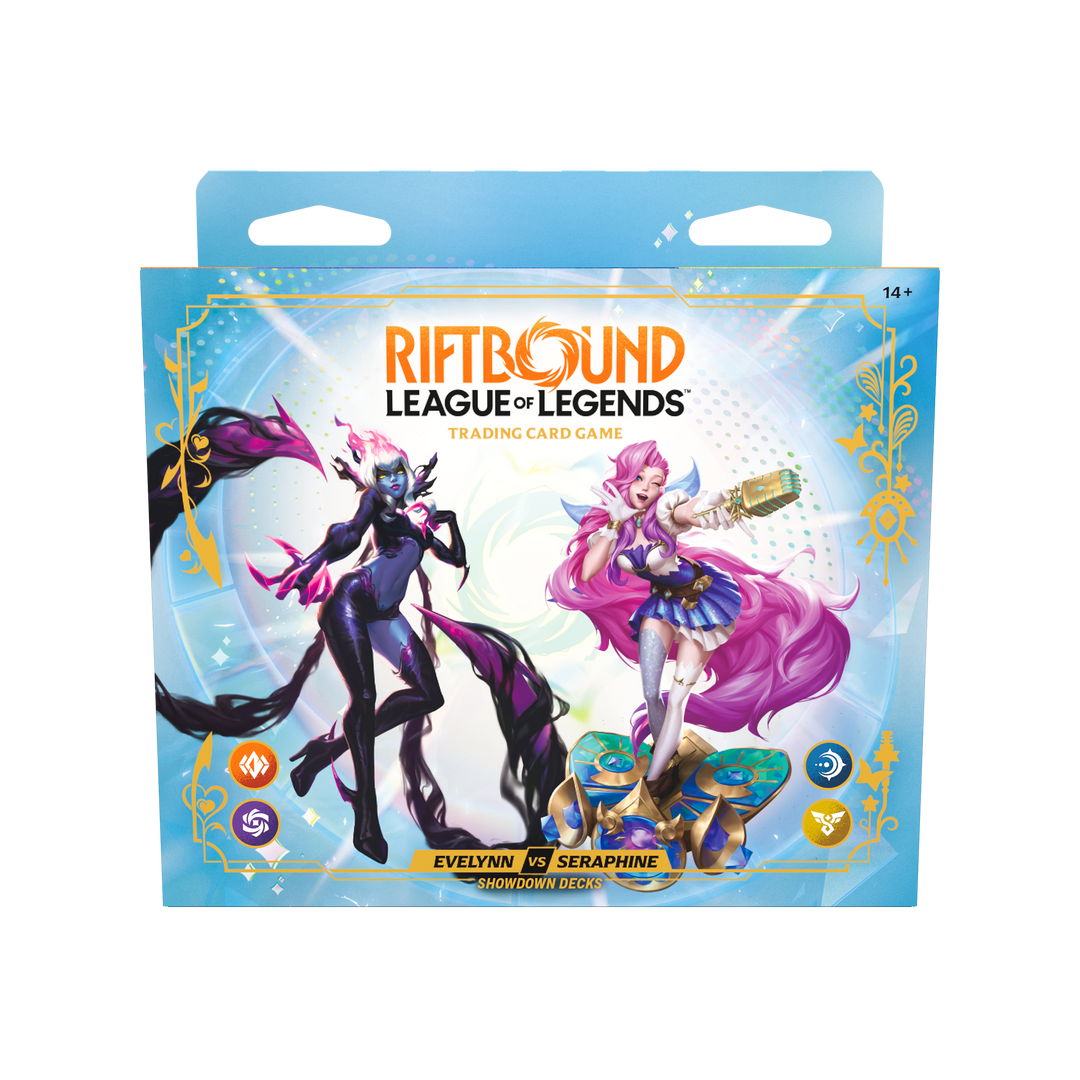 Riftbound Radiance Evelynn vs Seraphine Showdown Decks front box