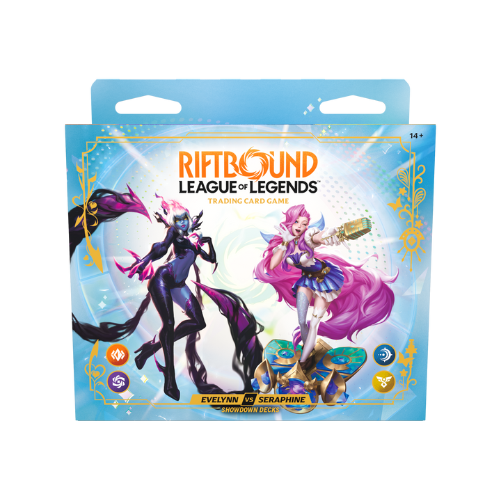 Riftbound Radiance Evelynn vs Seraphine Showdown Decks front box